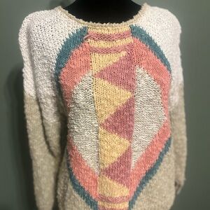 KNITSMITH Multicolor Geometric Knit Sweater